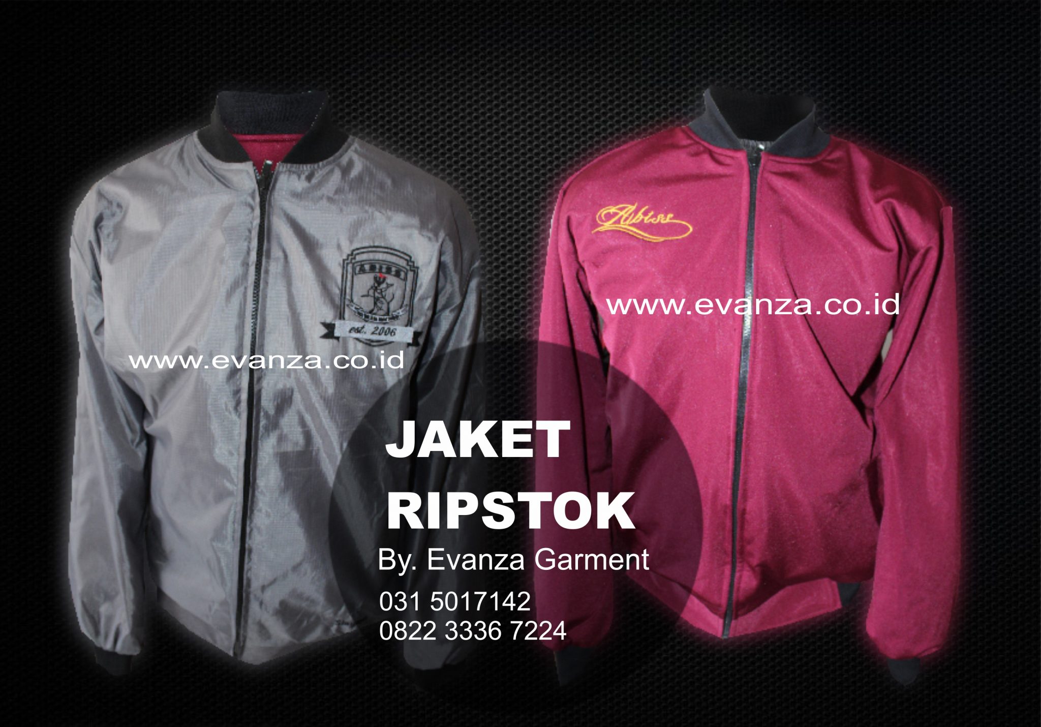 Contoh Desain Konveksi Jaket Ripstok Parasut ABISS