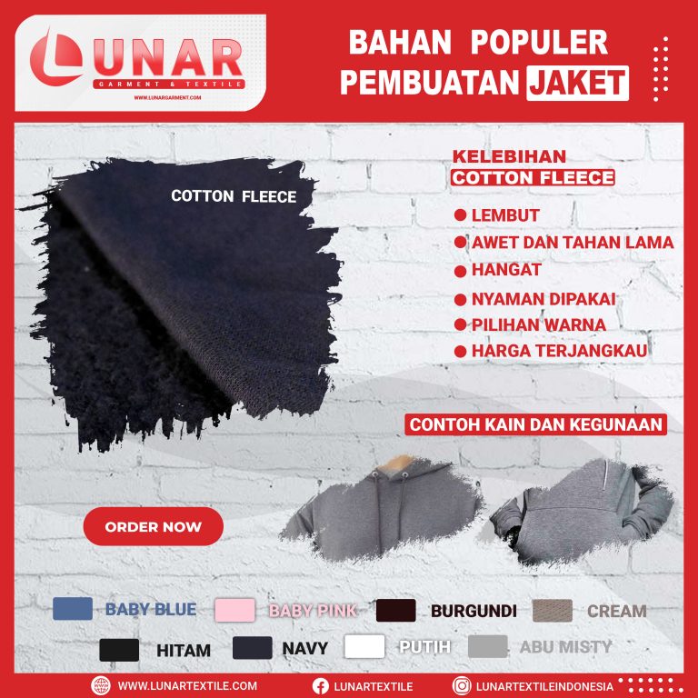 JUAL Kain Fleece Cotton / Fleece Katun Surabaya Lunar Textile