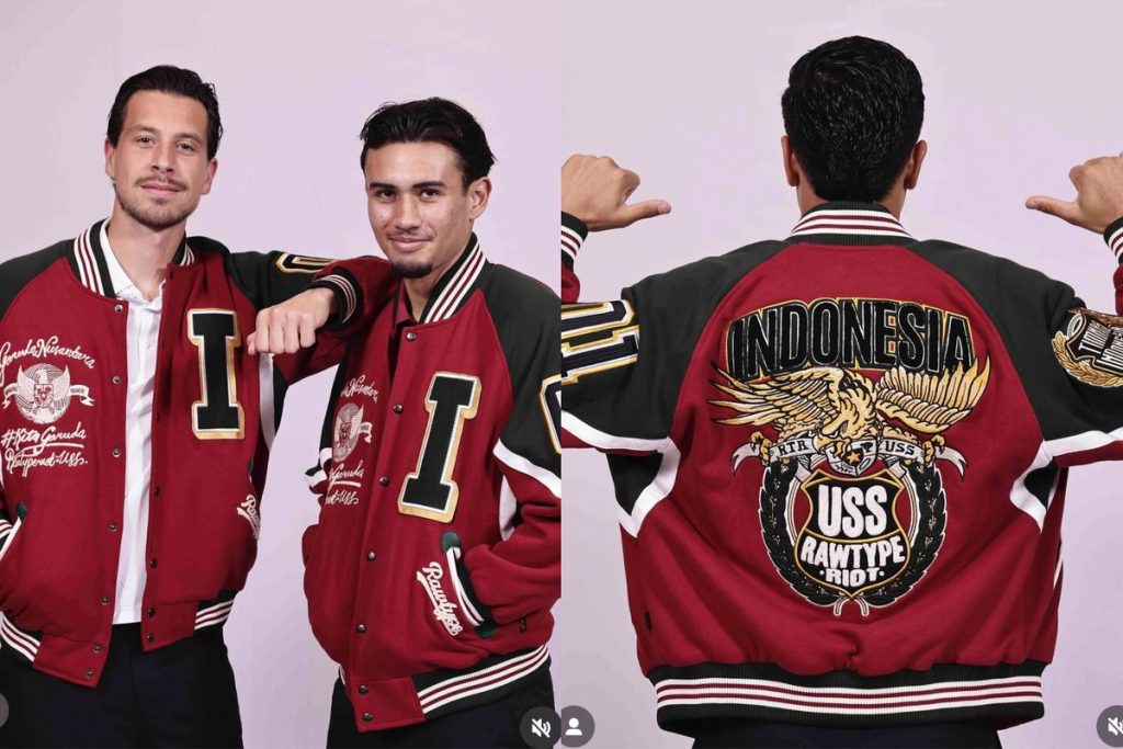 model jaket varsity pria timnas